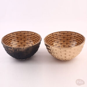 Golden Black Basket Weave Fruit Bowl Set for Elegant Dining Décor