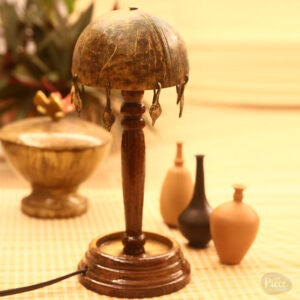 Handcrafted Rustic Coconut Table Lamp for Home Décor