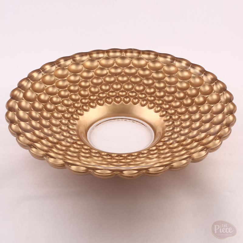 Luxury Golden Embossed Bubble Fruit Bowl for Elegant Dining