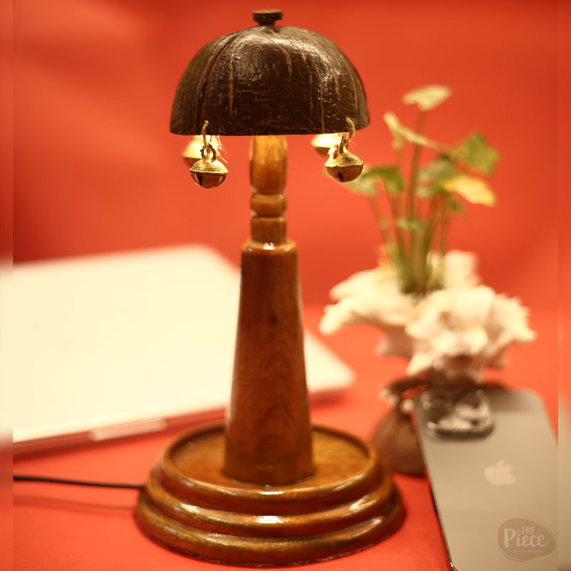 HANDCRAFTED COCONUT SHELL BEDSIDE LAMP - Image 3