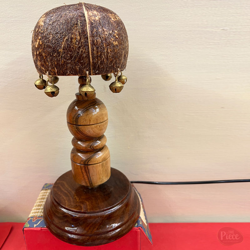 HANDCRAFTED COCONUT SHELL TABLE LAMP - Image 2