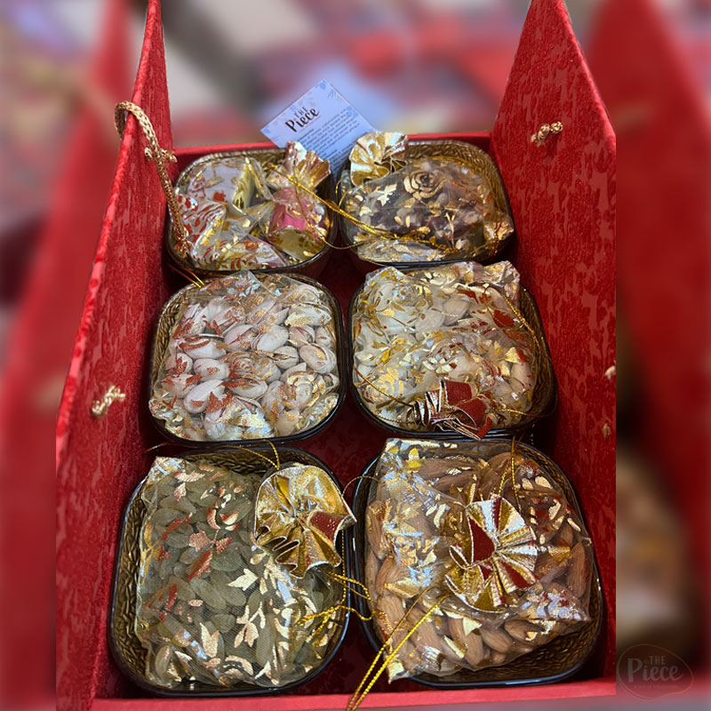 Hand Painted Gold Textured Serving Square Bowl – Set of 6 - Image 4