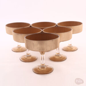 Vintage Gold Embossed Glass Dessert Bowl Set for Elegant Dessert Serving