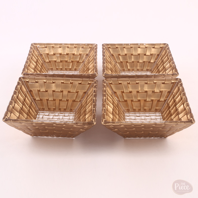 Gold Finish Hand Painted Serving Bowl – Set Of 4 - Image 2