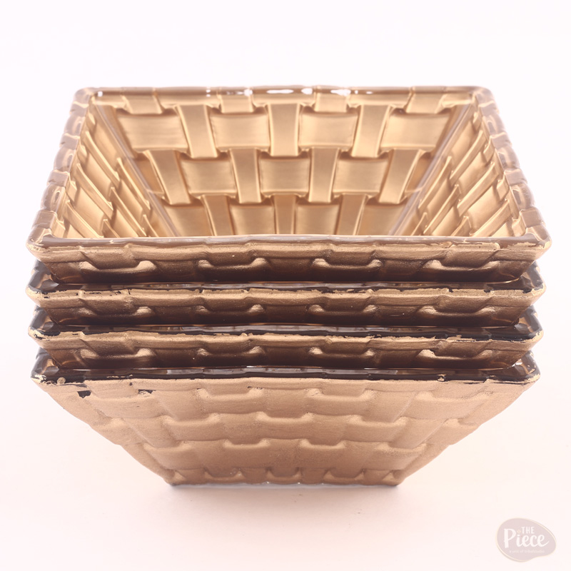 Gold Finish Hand Painted Serving Bowl – Set Of 4 - Image 3