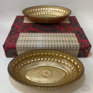 Hand painted royal look glass serving bowl set of 2