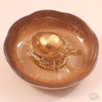 Hand Painted Glass Plate with Glass Tortoise