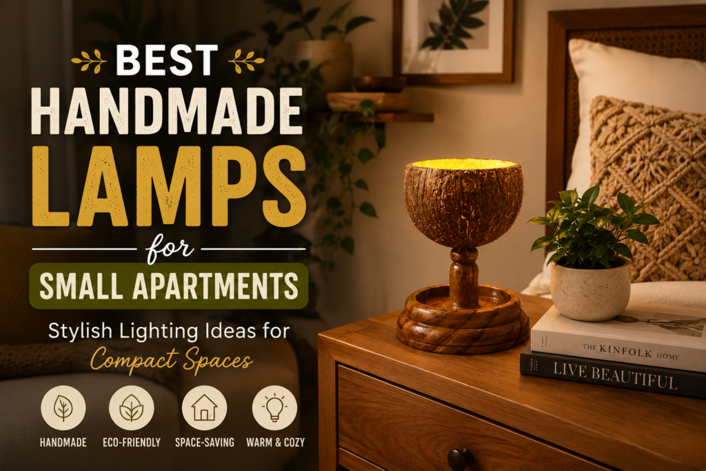 Handmade lamps for small apartments styled in a modern compact home